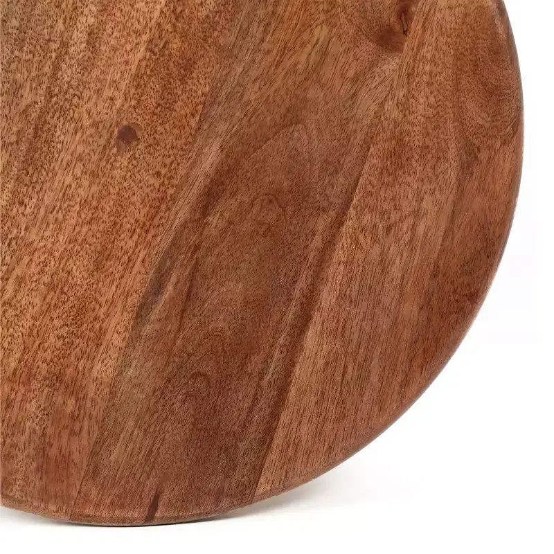 Christopher Knight Home Vera Mango Wood and Metal Round End Table, Gold/Walnut