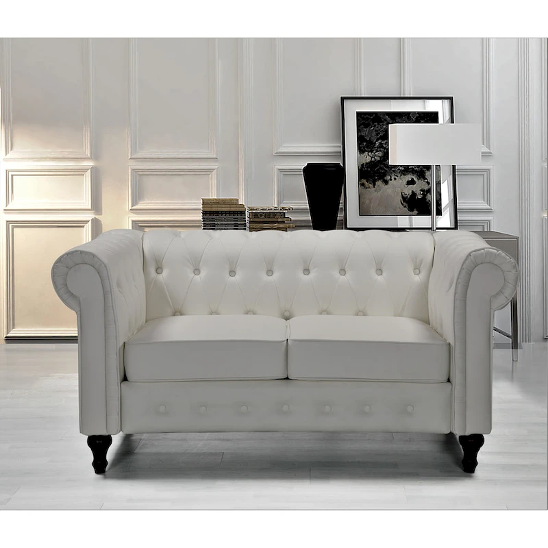 Brooks Classic Chesterfield 3-Piece Living Room Set-Chair Loveseat & Sofa