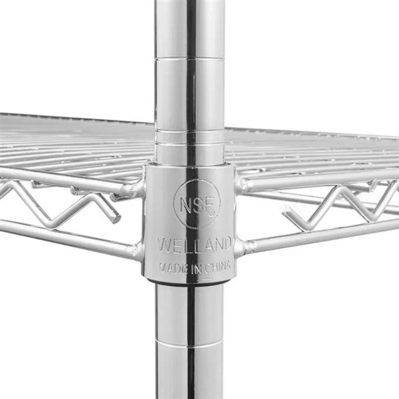 5-Tier Steel Wire Shelving with Wheels - (59.06 x 17.72 x 70.87)