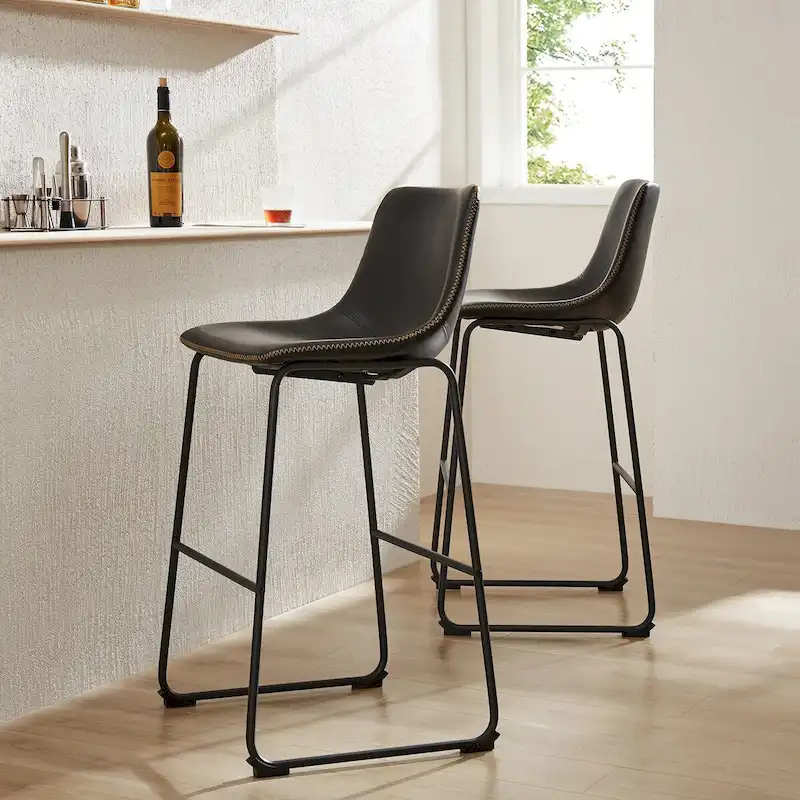 Leather 30 inch Counter Height Bar Stools (2-Pack)