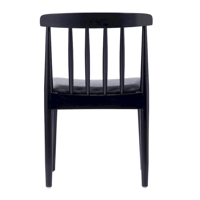 Commercial Solid Wood Dining Chair with Vinyl Padded Seat