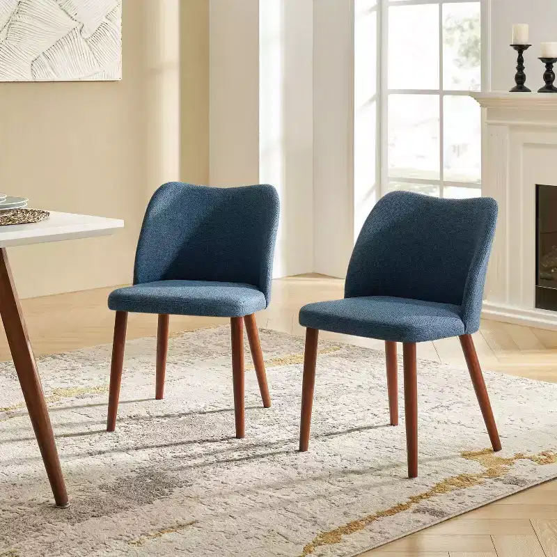 Elisa Mid-century Modern Upholstered Dining Chair Set of 2| ART OF LIVING DESIGNS
