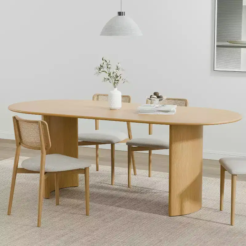 Dovelina Oval Dining Table Curved Leg Kitchen Table