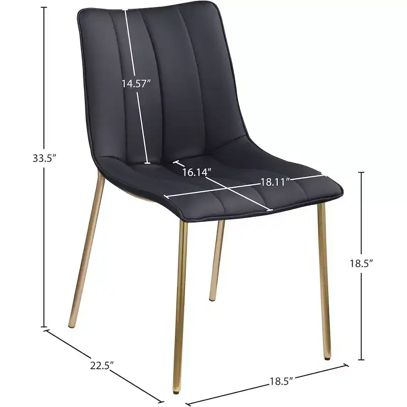 Meridian Furniture,Isla Vegan Leather Dining Chair, Set of 2