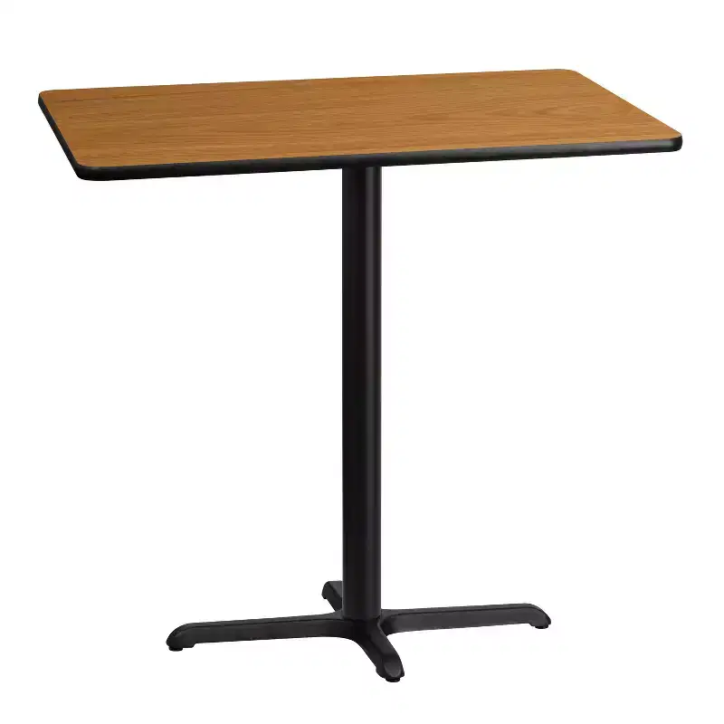 Flash Furniture 30'' x 42'' Rectangular Laminate Table Top with 23.5'' x 29.5'' Bar Height Table Base