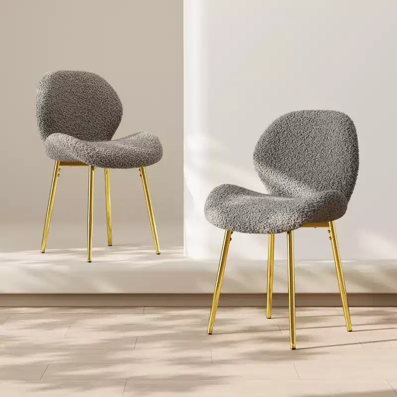 Vatros Modern Dining Chairs Set of 2 with Metal Legs