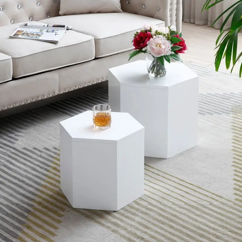 Coffee Tables,MDF with ash/oak/walnut veneer side table/nesting table set of 2 for living room,office,bedroom
