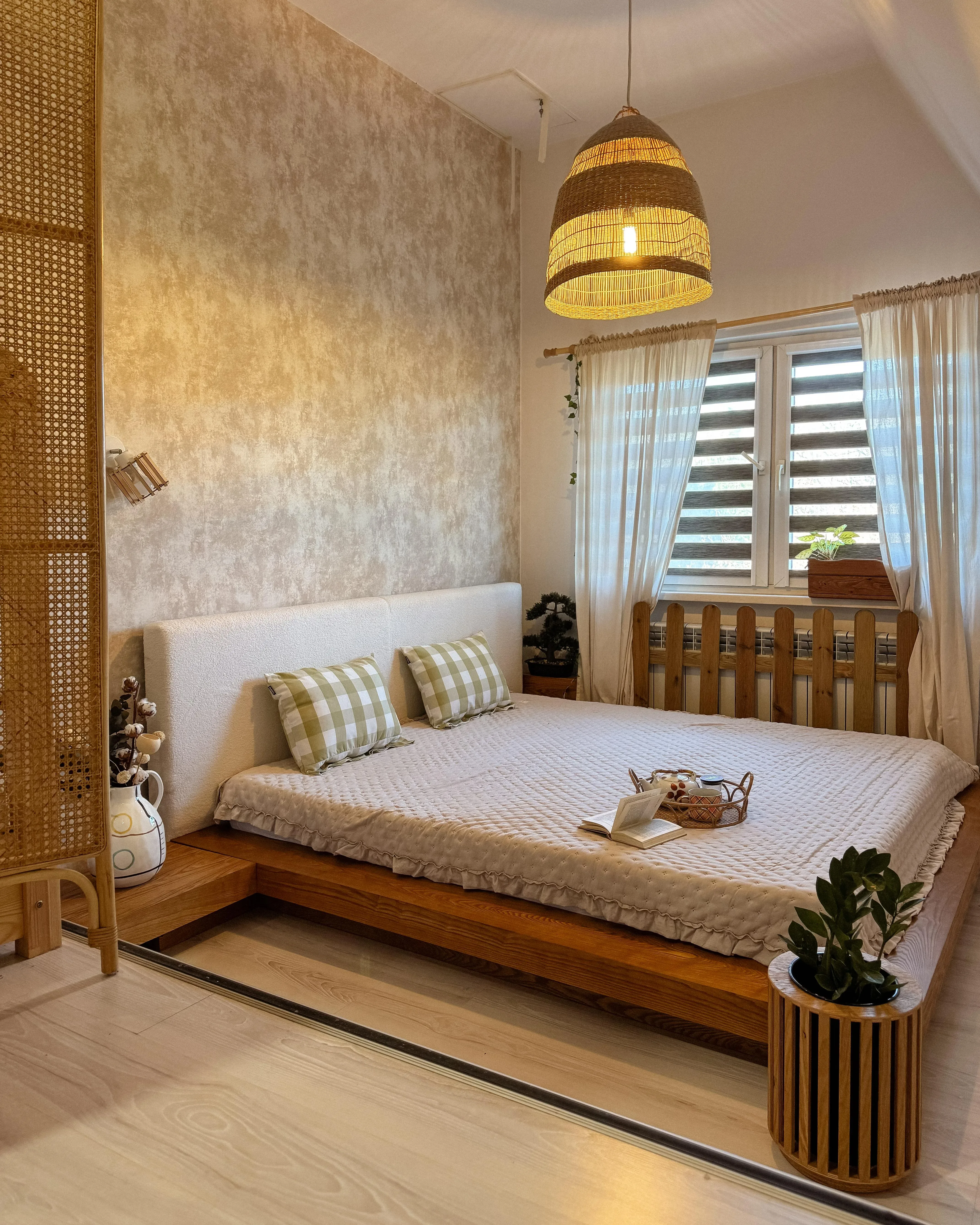 Letto con LED  160 x 200 cm LED Frassino naturale
