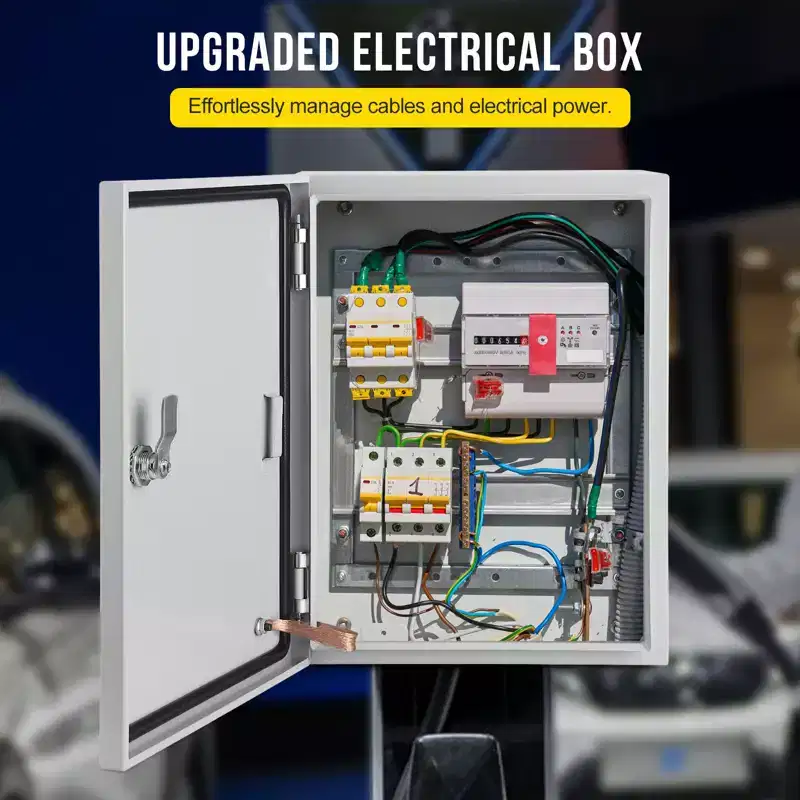 Waterproof Steel Electrical Box, IP66 Dustproof, Outdoor/Indoor Electrical Junction Box, Lockable Junction Box
