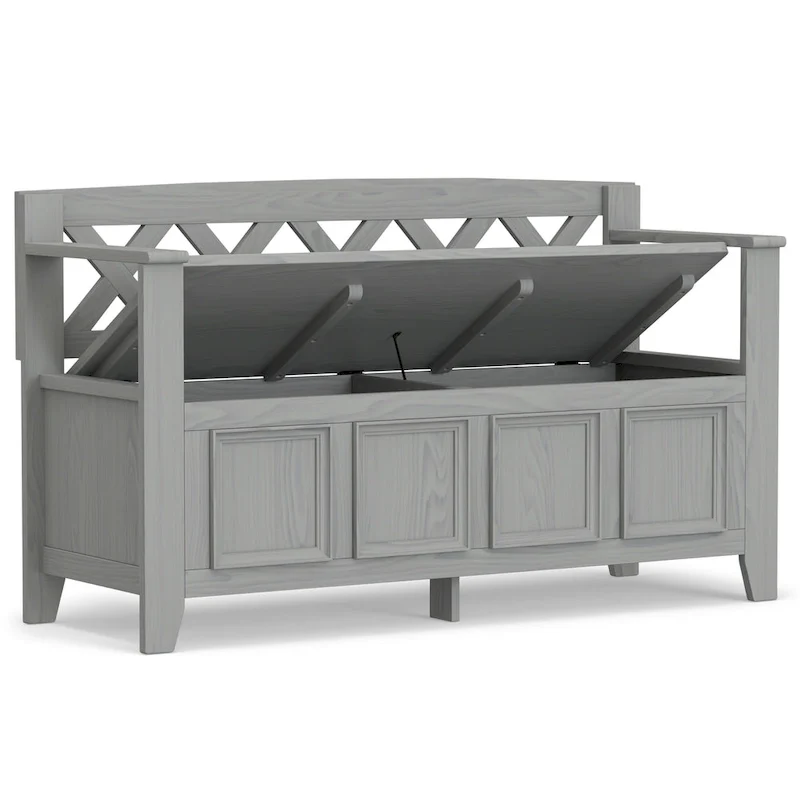 WYNDENHALL Halifax 48 inch Wide Solid Wood Transitional Entryway Bench - 48 Inches wide