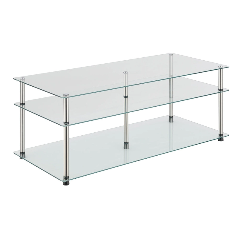 Convenience Concepts Designs2Go Classic Glass 3 Tier Coffee Table