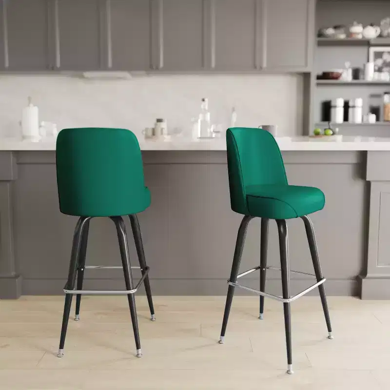 Emma and Oliver Metal Barstool with Swivel Bucket Seat