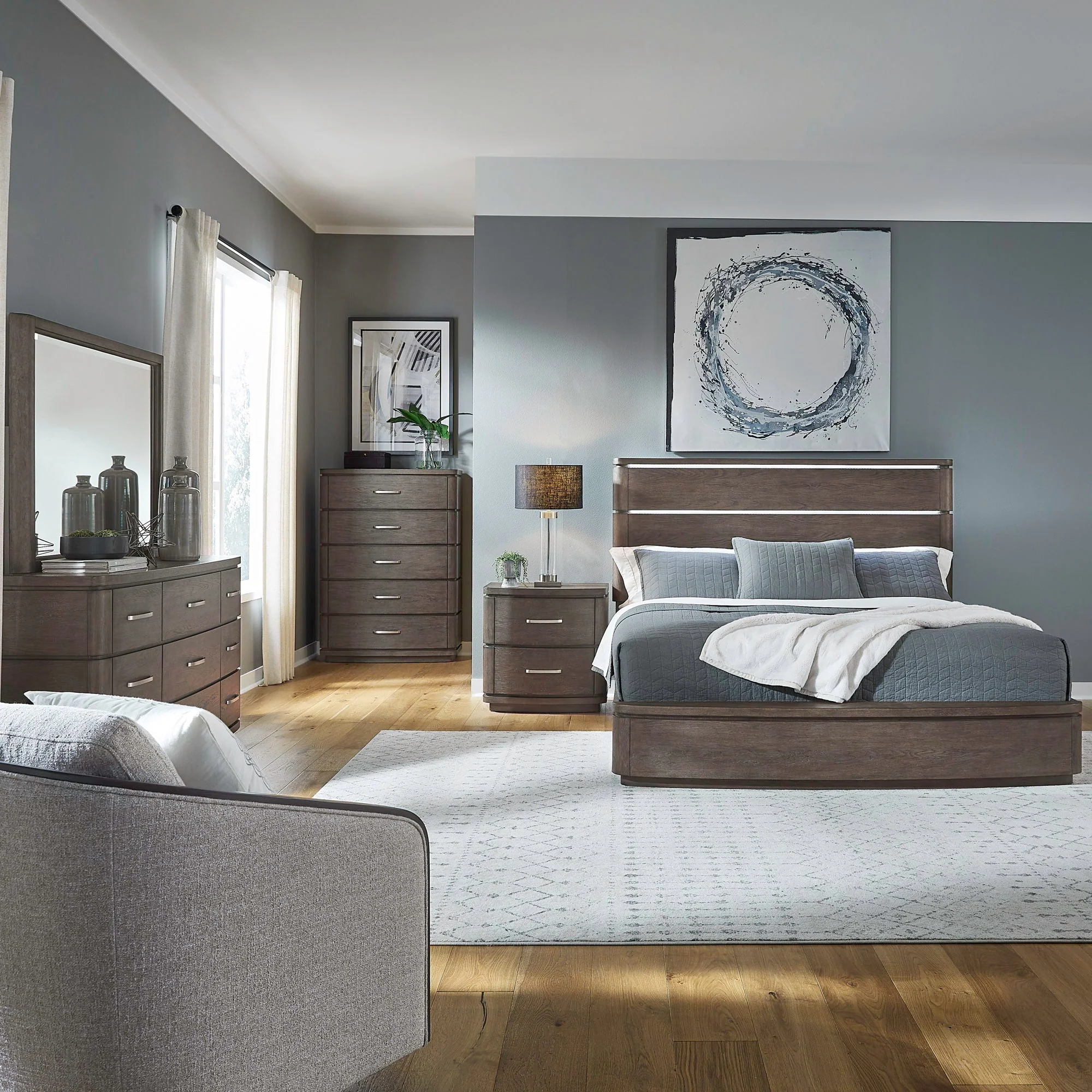 Nightstand With Charging Station - Satin Espresso — 0W x 17 — 0W x 17