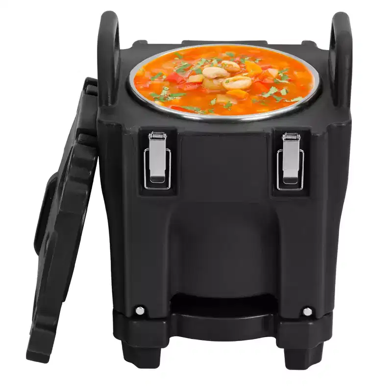 COZONY Insulated Food Pan Carrier with Spoon, 20L Capacity Top Load Wheel Side Lock Stainless Steel for Catering Restaurant