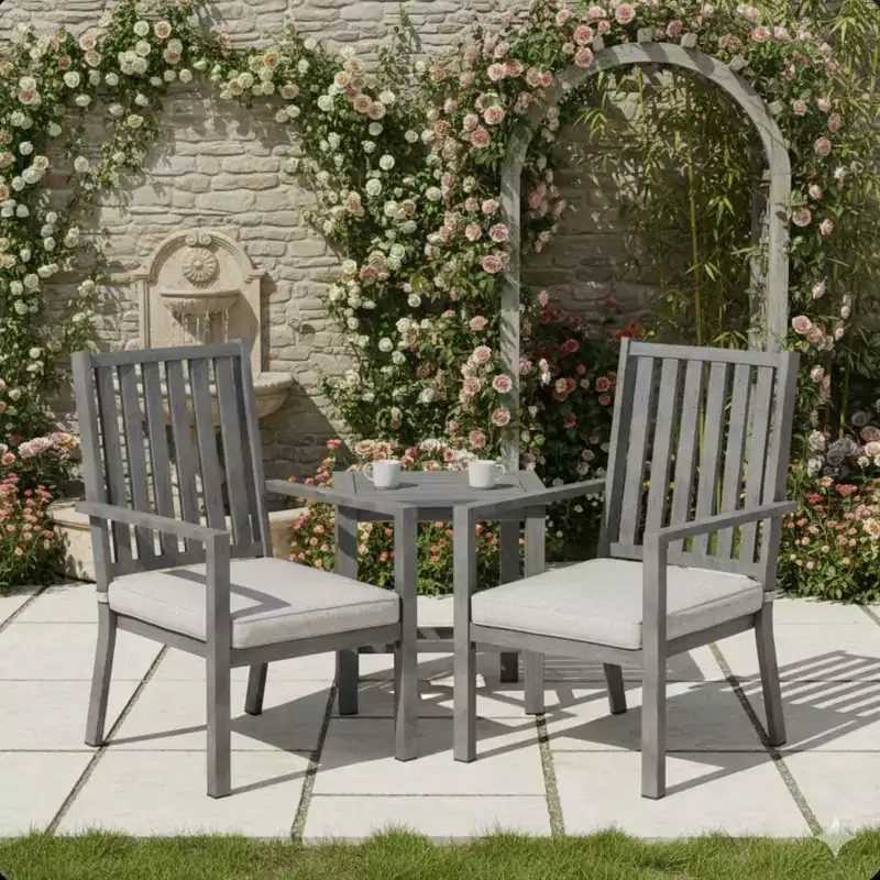 Set of 4 23 All-Weather Aluminum Patio Dining Chairs with Thick Cushions