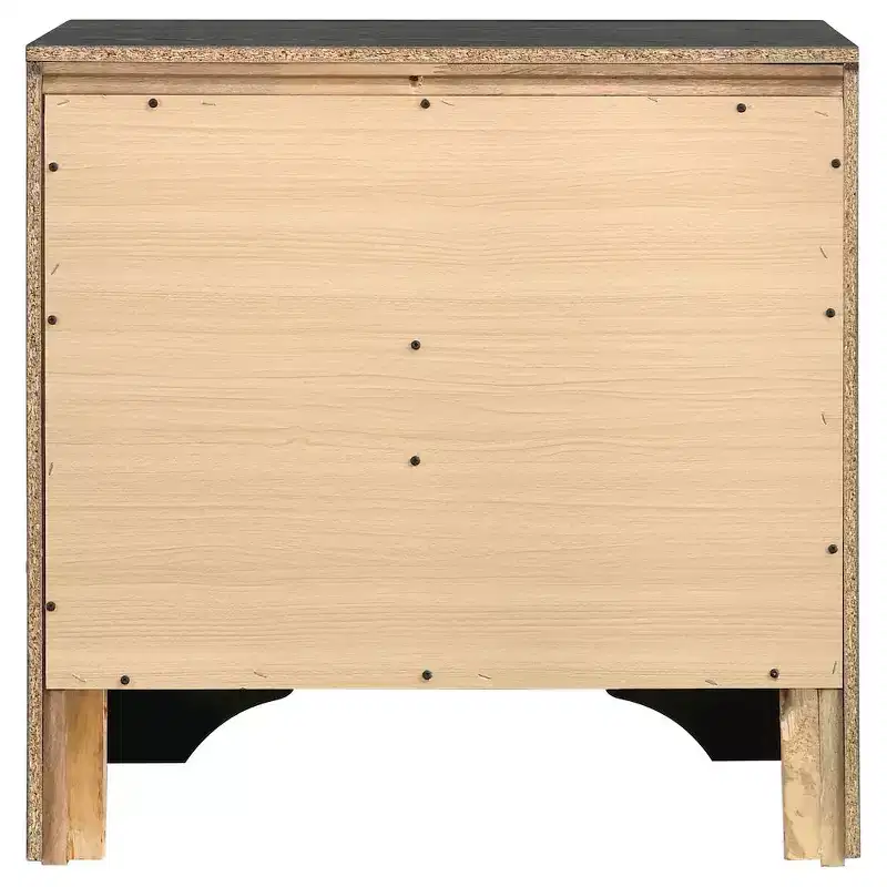 Black / White 2-Drawer Nightstand with Rhinestone Pulls, for 1