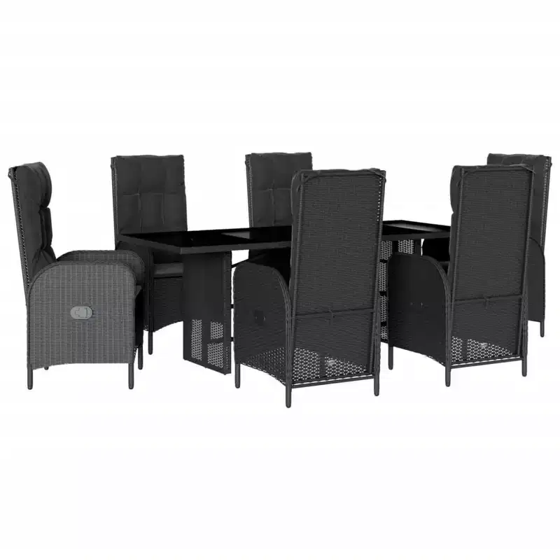 vidaXL Rectangular Garden Dining Set Poly Rattan