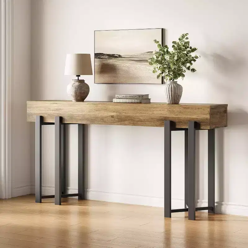 Lantine 63 Console Table for Entryway, Industrial Behind Couch Table, Minimalist Sofa Table for Living Room, Hallway