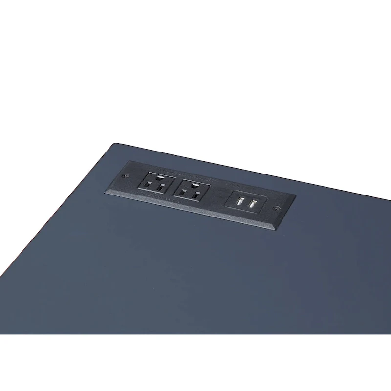Bird Glam Metal Lift-top L-Shaped Computer Desk with USBs