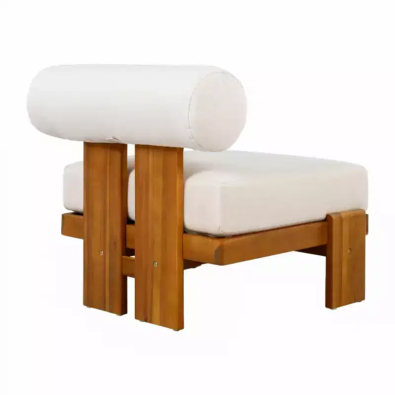 Christopher Knight Home Kavya Modern Acacia Upholstered Patio Club Chairs (Set of 2)