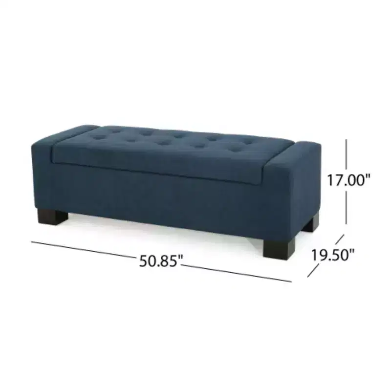 Navy Blue Tufted Storage Ottoman: A Stylish and Spacious Seating Solution