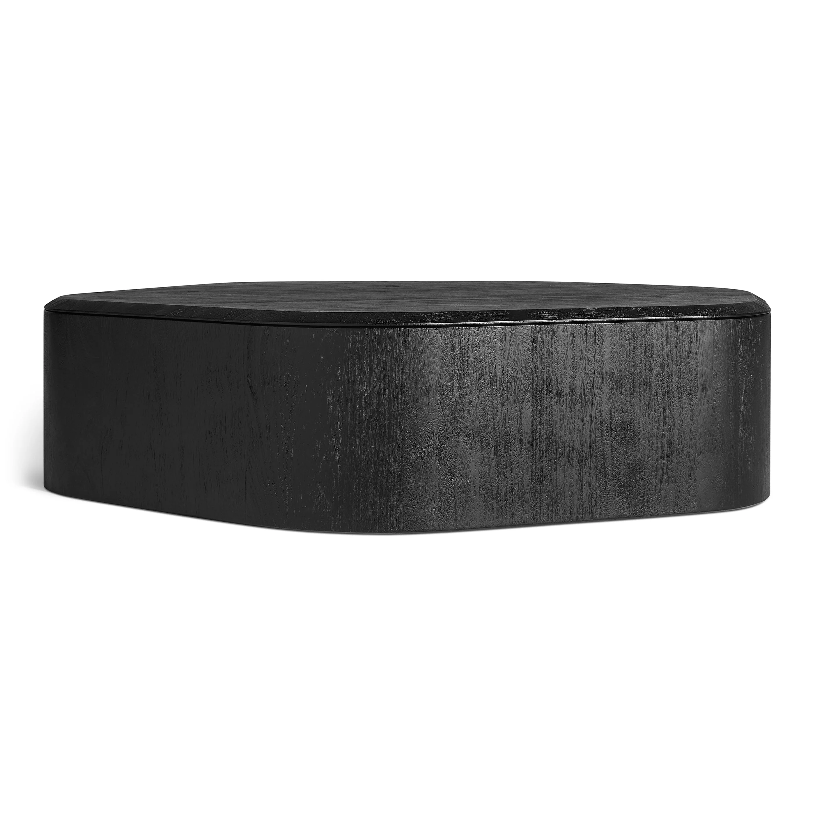 Modern Acacia Solid Wood Coffee Table with Beveled Edge for Living Room