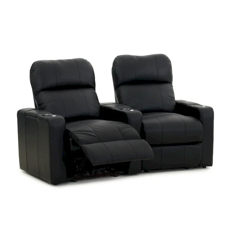 Power Leather Home Theater Seating Set — Row of 2