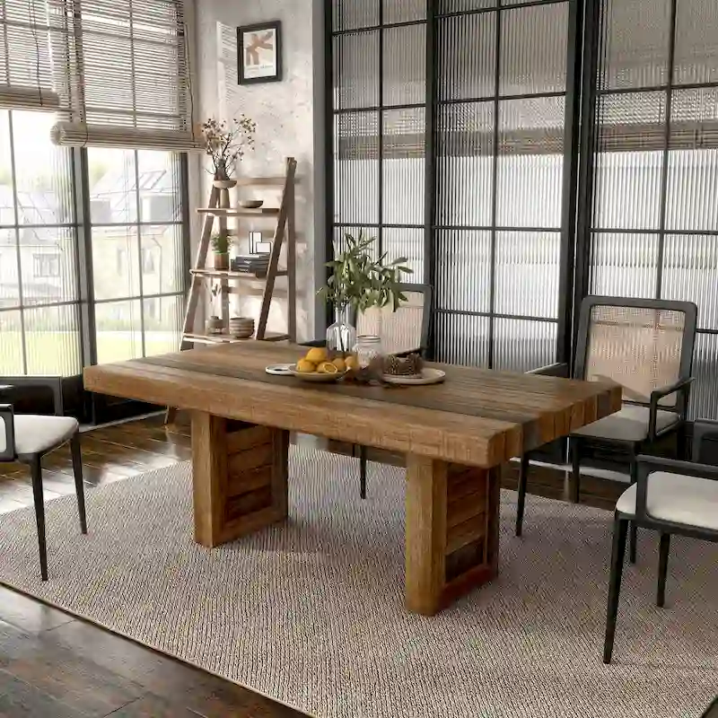 Rustic Solid Mango Wood 68-inch Dining Table