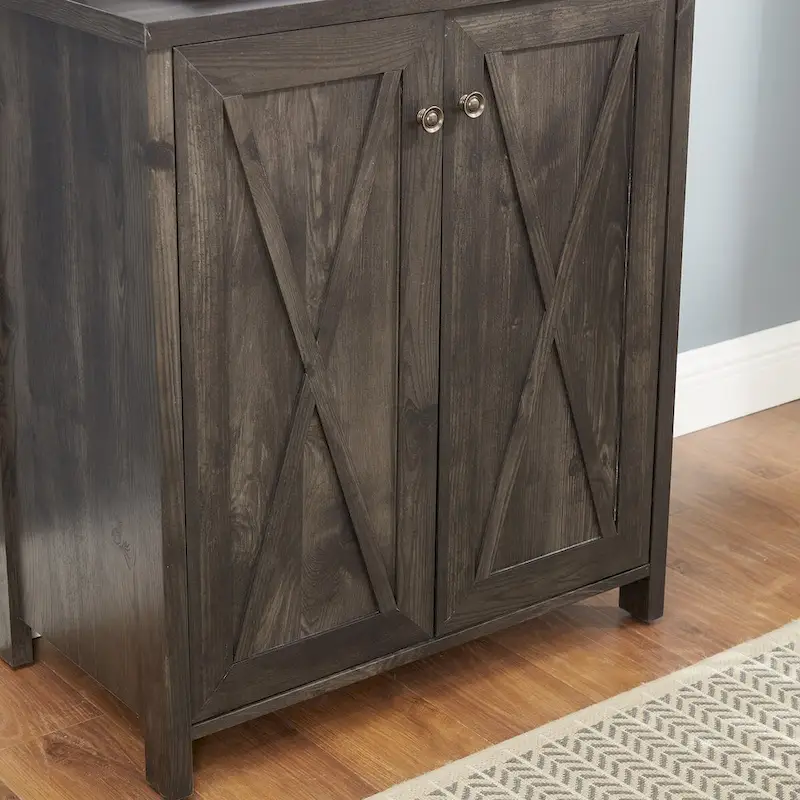 Coffee Bar Cabinet with Hollow Out Barn Design