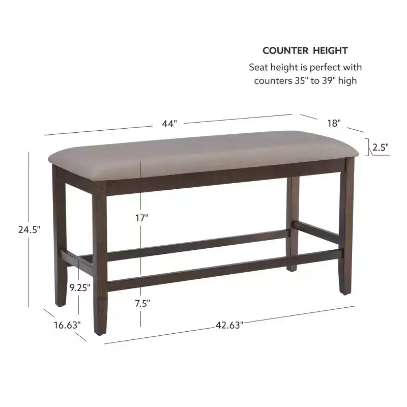 Powell Barnes Counter Stool Backless Bench Brown