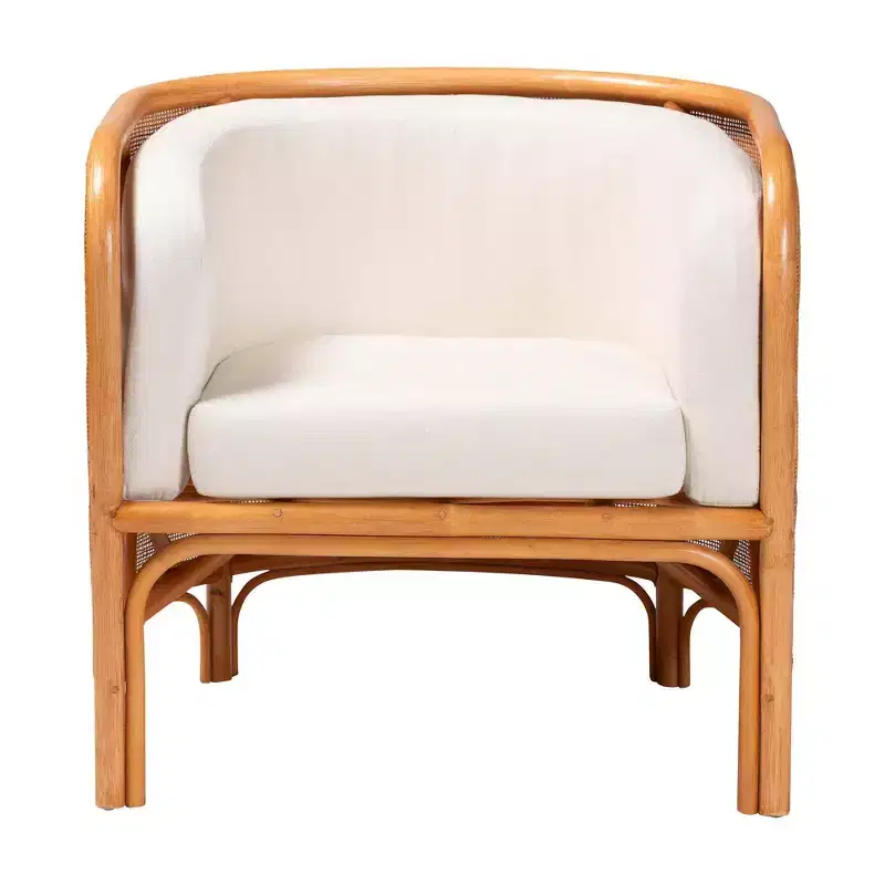 bali & pari Bandung Rattan Accent Chair Light Honey