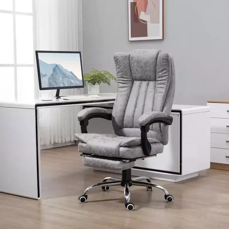 Massage Office Chair with 6 Points and Heat, Reclining Computer Chair with Adjustable Height and Footrest