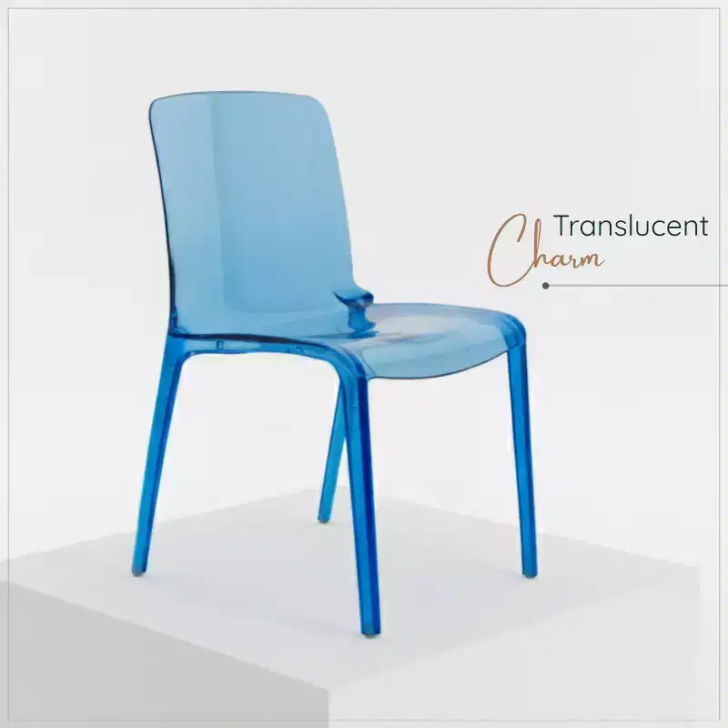 Clear Acrylic Dining Chair Set of 2 Stackable Waterfall Edge Lightweight 275 lbs