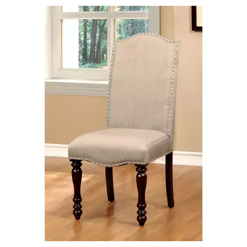 24/7 Shop At Home Set of 2 Lawson Classic Inspired Padded Side Dining Chair Red: Camelback, Nailhead Trim, Wood Legs