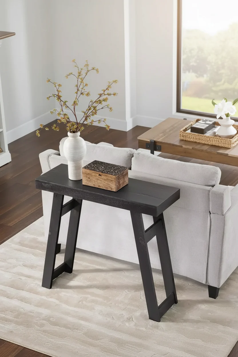 36-Inch Solid Wood Console Table - Modern Farmhouse Small Entryway Table