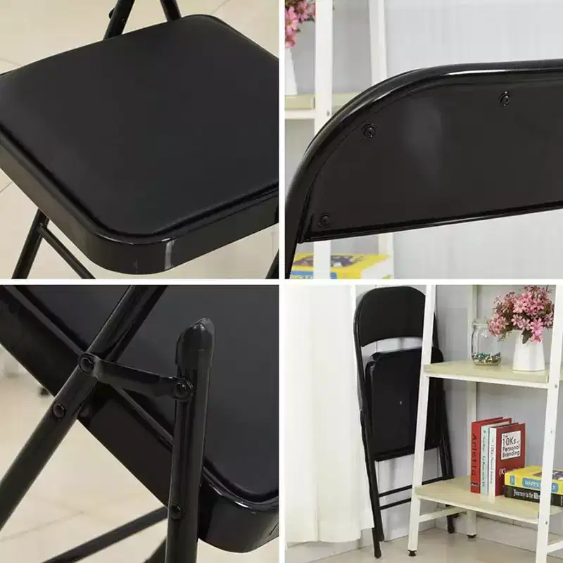 SUGIFT 4 Pack Folding Chair, Set of 4, Black