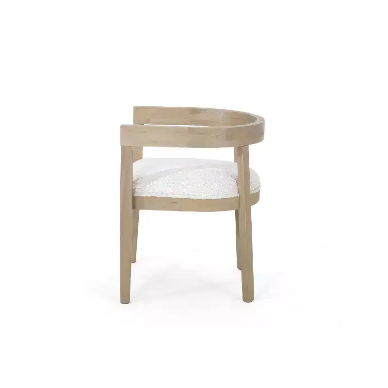 GDFStudio Ladieu Rustic Fabric Upholstered Wood 5 Piece Dining Set