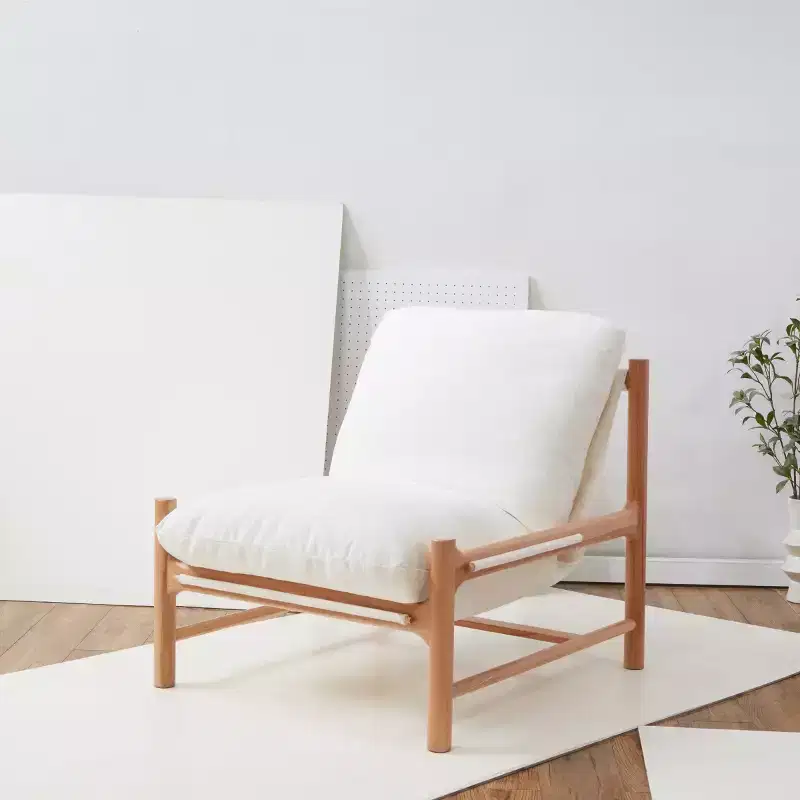 Boucle Accent Chair – Ivory & Natural