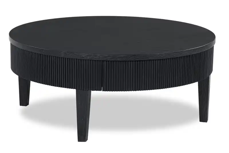 42 Contemporary Round Solid Wood Coffee Table with Storage