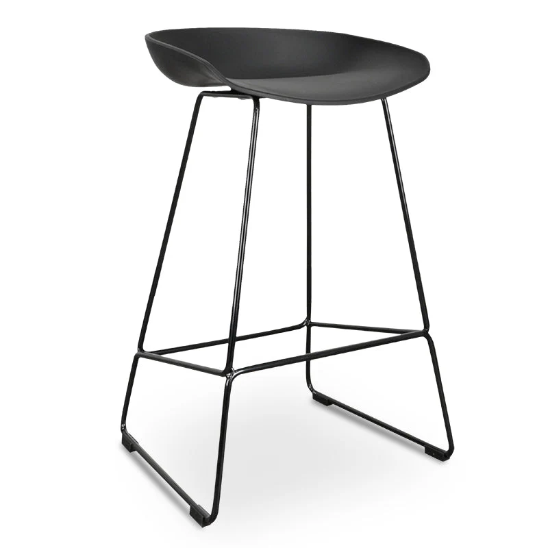 Modern Black Steel Barstool for Kitchen