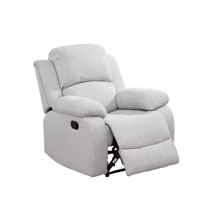 MAYEERTY Recliner Chair, Wear-Resistant Breathable Fabric Reclining Chair with Adjustable Backrest for Living Room, Grey