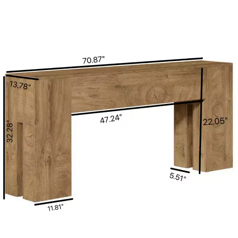 GDFStudio Janis Rustic Farmhouse Wooden Console Table