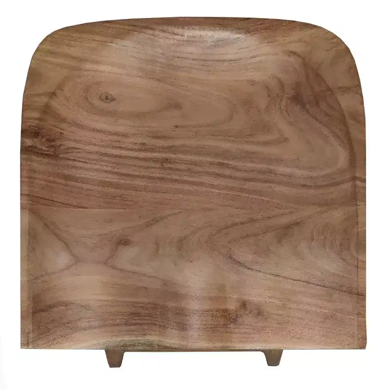 Royal Hampton 29 Inch Backless Barstool, Handcrafted Saddle Seat, Acacia Wood