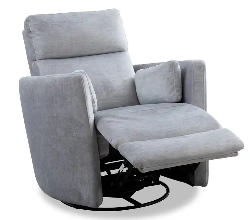 36 Fabric Swivel Power Reclining Chair - Silver Cotton