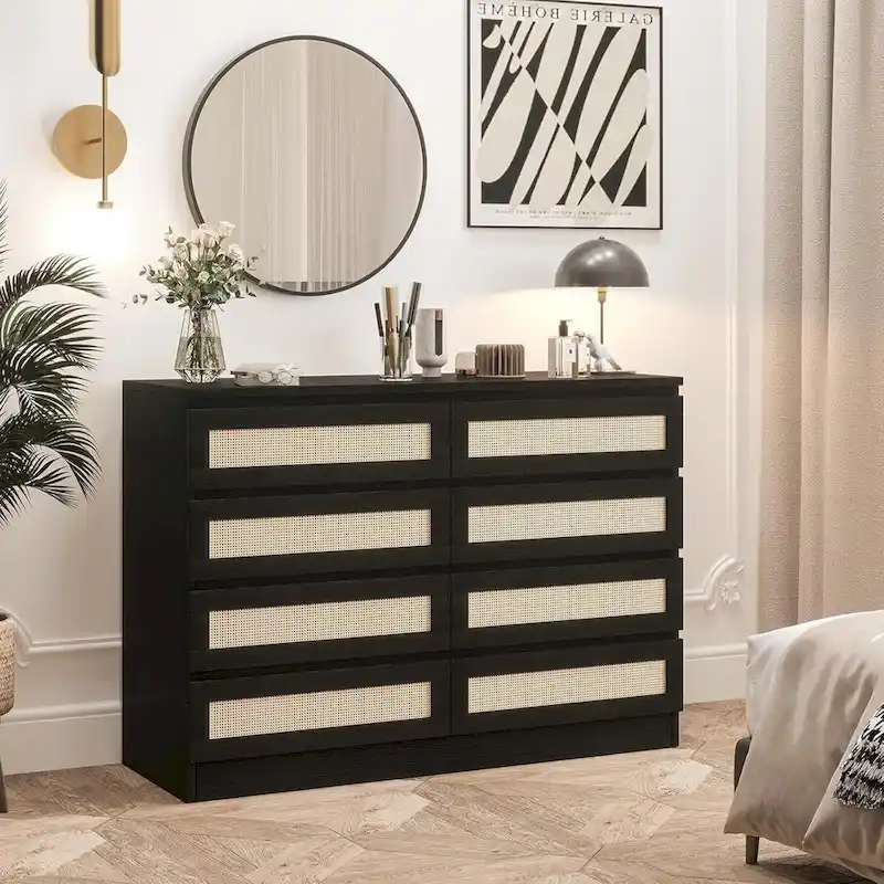 8 Drawer Double Dresser, Wooden Dresser Chest