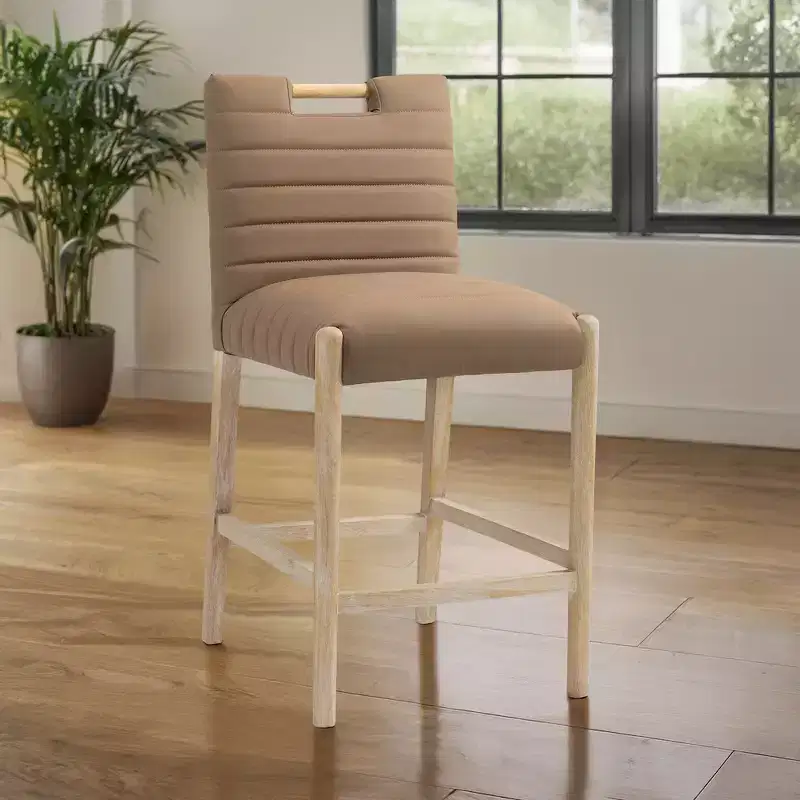 Meridian Furniture,Aimee Brown Vegan Leather Counter Stool