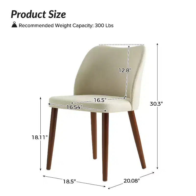 Elisa Mid-century Modern Upholstered Dining Chair Set of 2| ART OF LIVING DESIGNS
