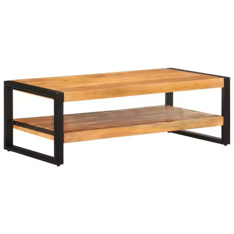 XL Coffee Table Mixed Solid reclaimed wood and powder-coated iron