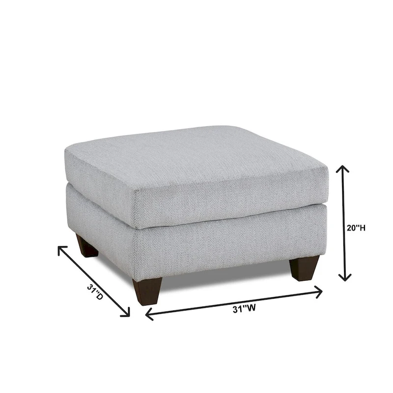 Roundhill Furniture Duleek 3-Piece Living Room Set, Herringbone Silver