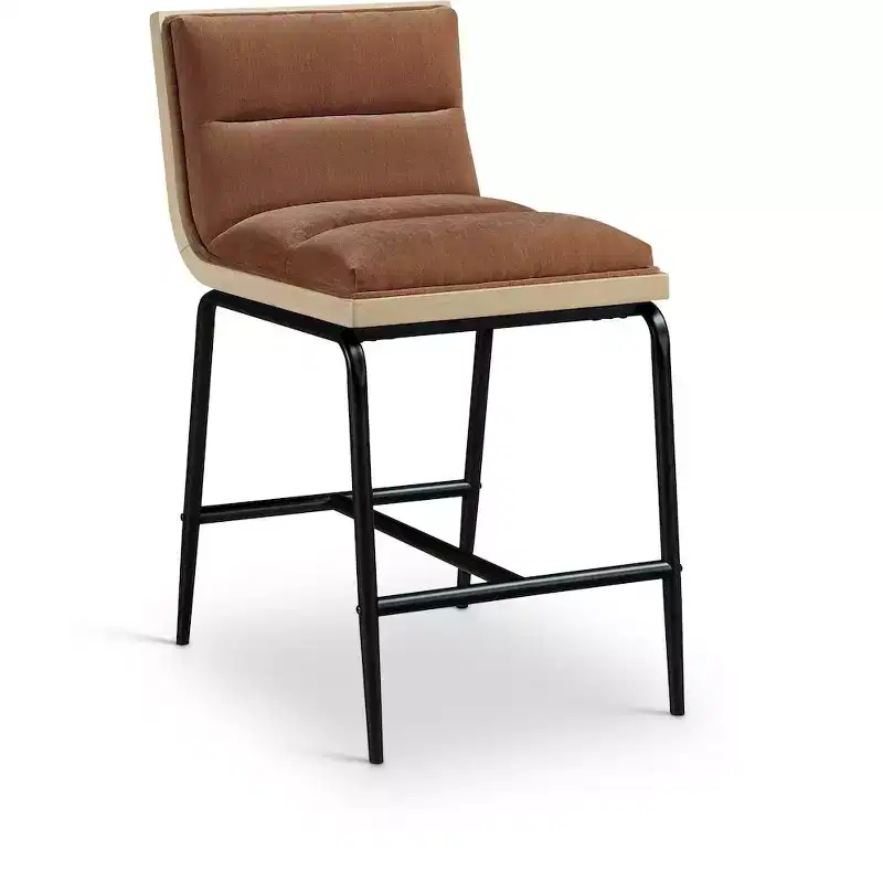 Meridian Furniture,Viceroy Fabric Upholstered Counter Stool, Set of 2
